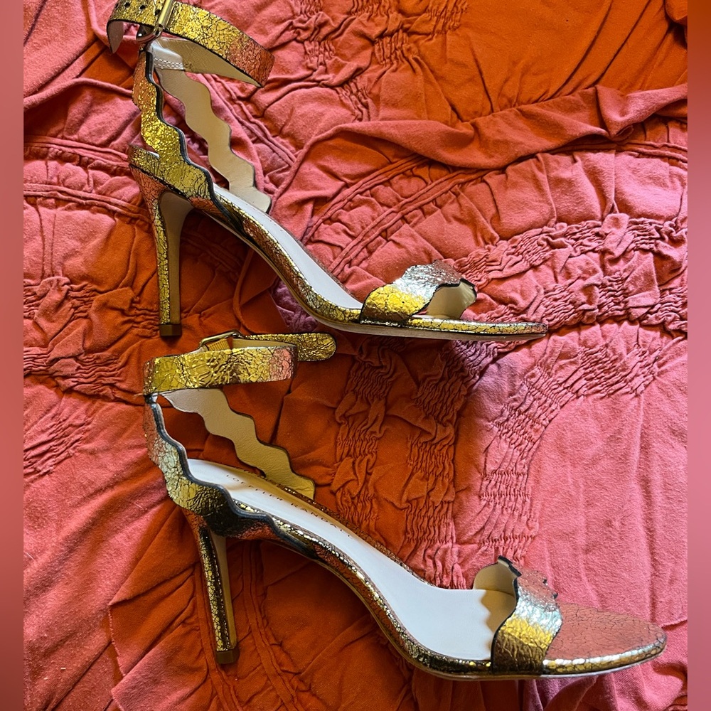 Loeffler Randall gold Amelia heels size 6.5